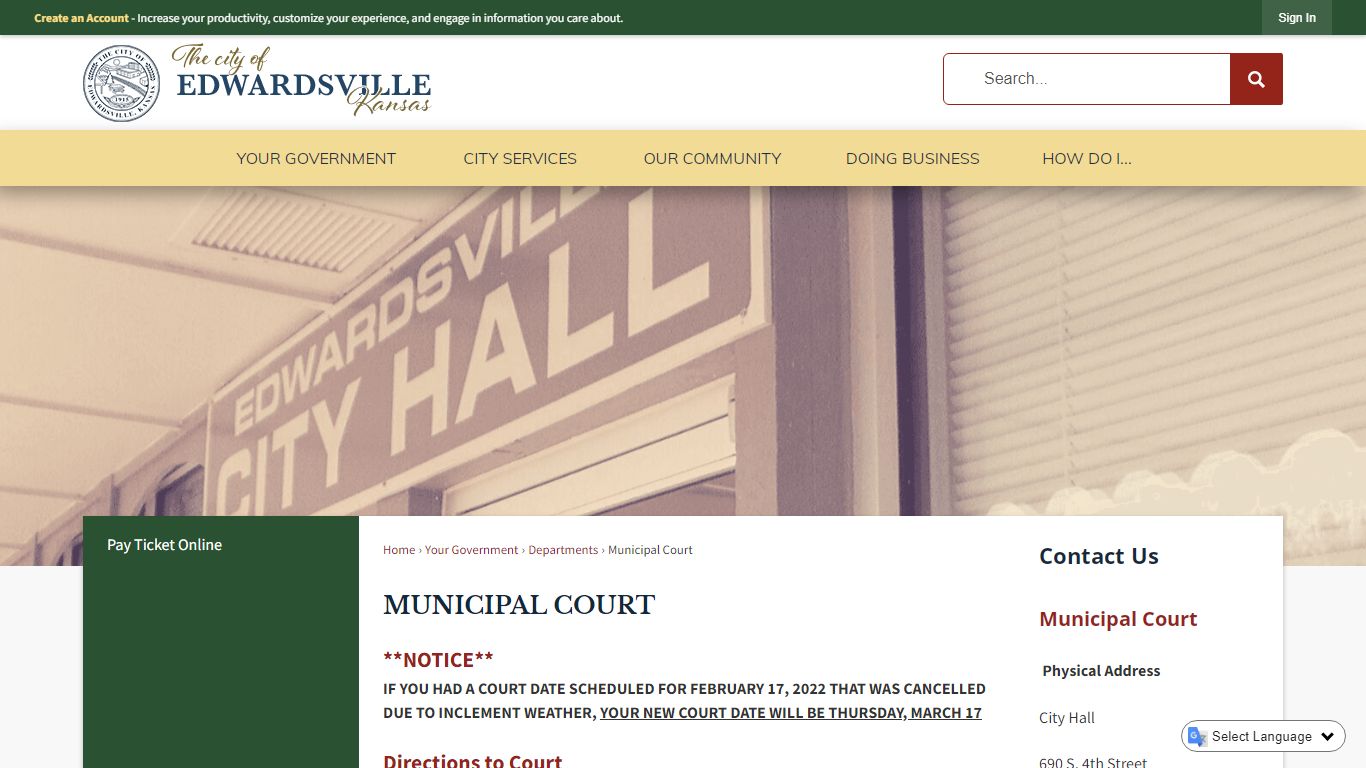 Municipal Court | Edwardsville, KS - Official Website